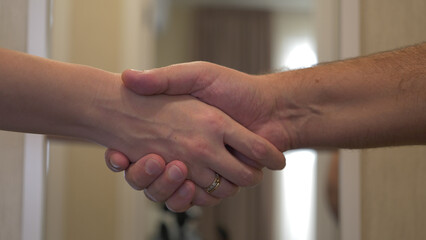 The boy and girl holding hands