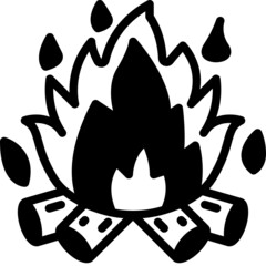 bonfire solid line icon