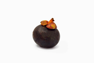 Mangosteen fruit isolaed on white background..