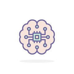 Artificial intelligence icon in filled outline style.