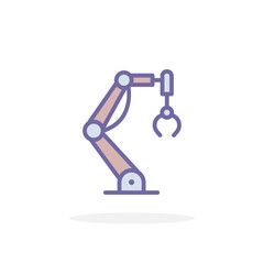 Industrial robot icon in filled outline style.