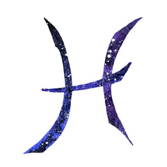  watercolor art of signs of the zodiac.Pisces