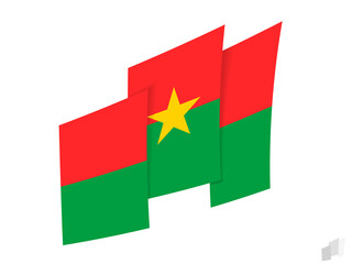 Burkina Faso flag in an abstract ripped design. Modern design of the Burkina Faso flag.