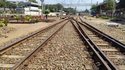 railway tracks in the distance