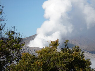 volcano in the clouds