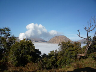 clouds over the volcano