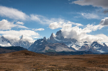 Mount Fitz Roy cerro. Los glaciares National Park, El Chalten, Patagonia Argentina. South america best travel destination for climbing and hiking in the mountains.	
