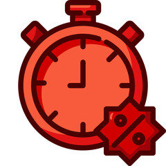sale time blue line icon