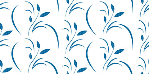Fototapeta na wymiar twig elegant plant seamless pattern vegetable textile wallpaper