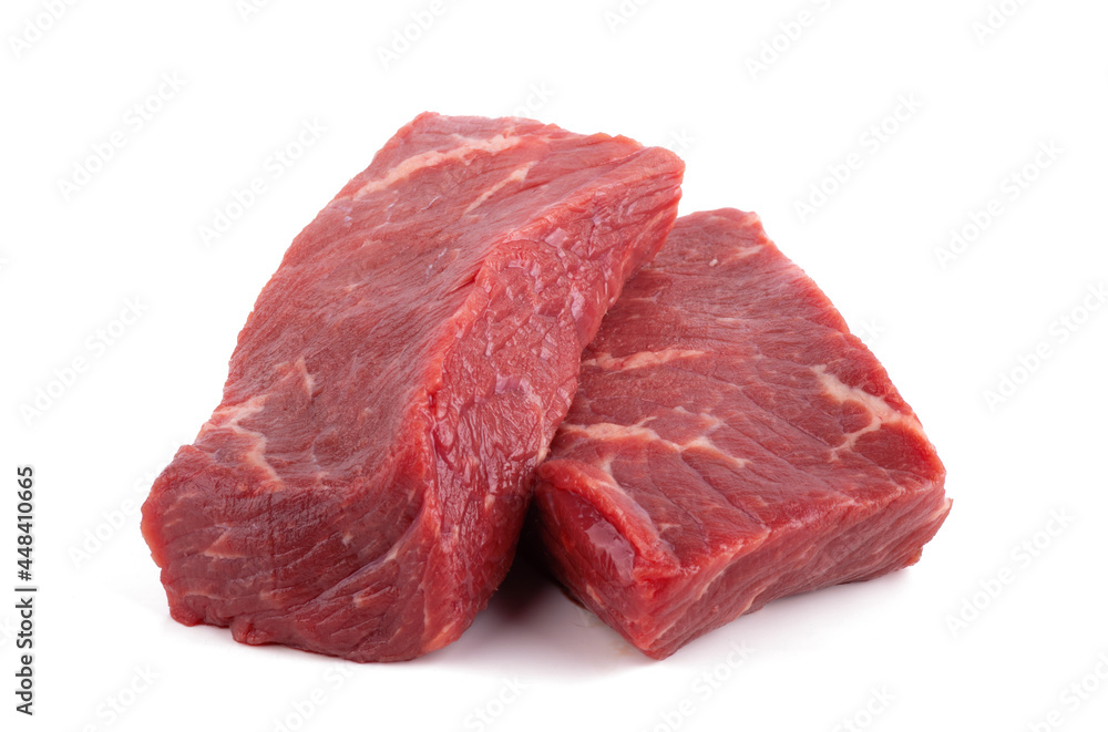 Wall mural beef meat isolated on white background close up