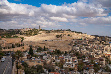 Fototapeta na wymiar View of the Mount of Olives, Jerusalem, Israel 