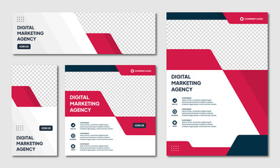 Set of Editable Instagram post template modern background. Promotional web banner for company business. professional business instagram stories. webinar banner sale ads and discount promo