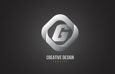 G grey black alphabet letter logo icon. Creative design for company and business