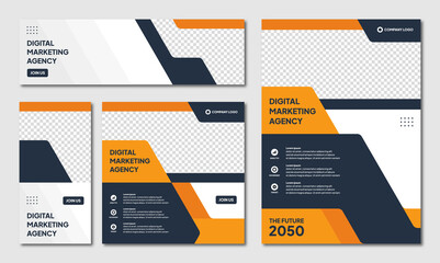 Set of Editable Instagram post template modern background. Promotional web banner for company business. professional business instagram stories. webinar banner sale ads and discount promo