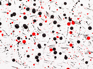 paint smudges. Color chaos. Mixed different colors. Expressionism.Picture painted using the technique of dripping. Mixing different colors red and black