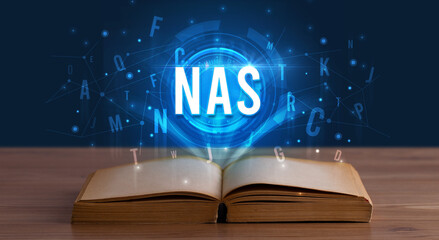 Technology abbreviation coming out from an open book