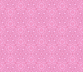 Pink floral kaleidoscopic seamless pattern.