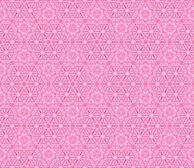 Pink floral kaleidoscopic seamless pattern.