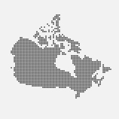 Obraz premium Pixel black of Canada map. Map of Canada. Silhouette of Canada country map. Vector illustration.