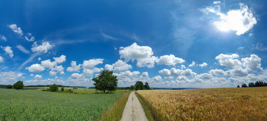 scenic panorama view of natural landscape under a cloudy sky