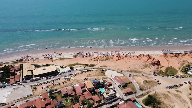 Paradise beach in Canoa Quebrada bay, Ceara, Brazil. Tropical scene.Paradise beach in Canoa Quebrada bay, Ceara, Brazil. Tropical scene.Paradise beach in Canoa Quebrada bay, Ceara. Tropical scene.