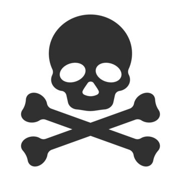 Sign of danger to life. Skull and crossbones icon.Vector illustration isolated on white background.