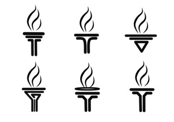 Torch set icon logo