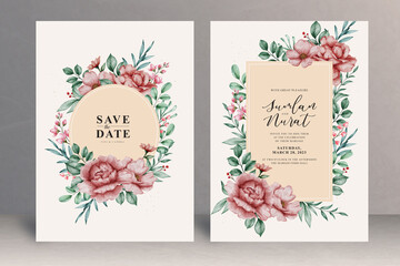 Fototapeta na wymiar Wedding Invitation Card Set Design