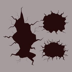 set of icons cracks