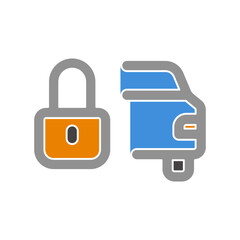Obraz premium Padlock and car icon