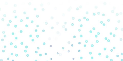 Light blue vector doodle pattern with flowers.