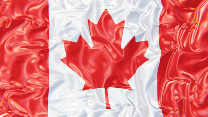 3D render of the waving national flag of Canada