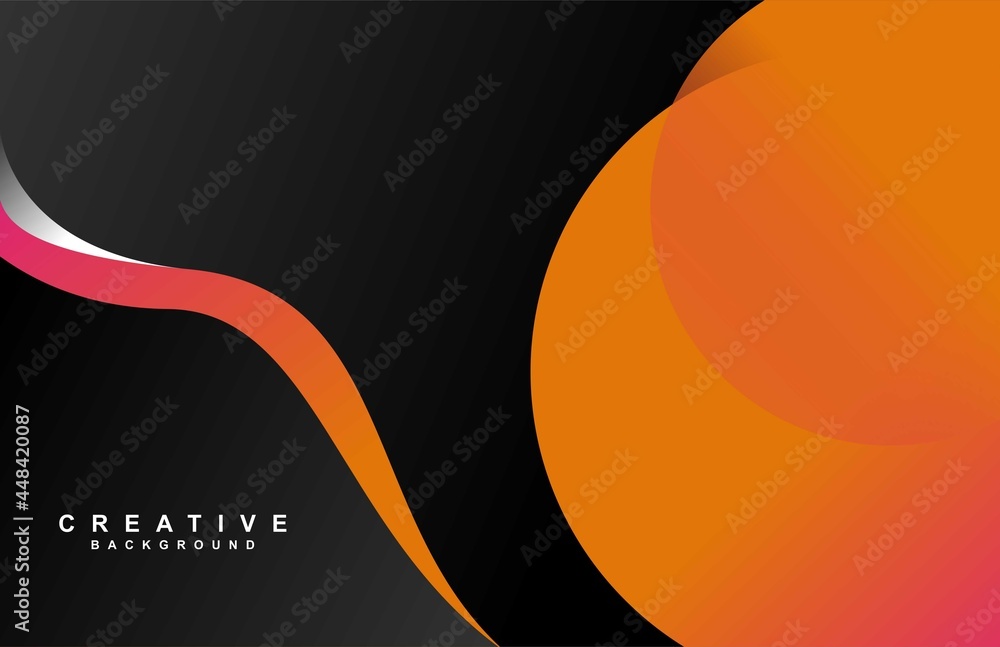 Poster abstract wavy and circle shape isolated dark background