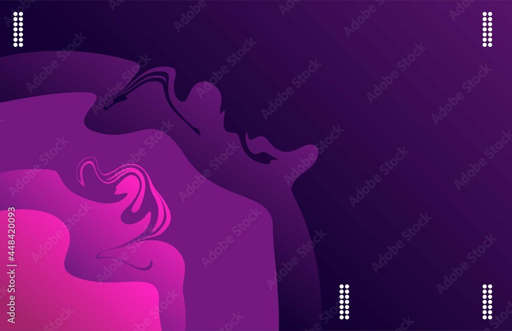 Poster design abstract rounded liquid paint shape isolated blue gradient background