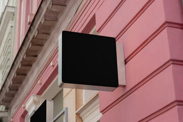 Small blank square street sign for logo mockup