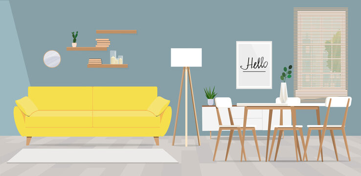 Living room with dining area