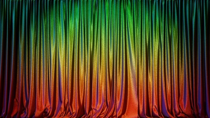Realistic 3D illustration of the gradient glossy glittering textured Jungle curtain as background