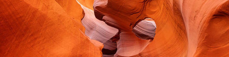 antelope slot canyon, arizona near page, USA. Abstract background with colorful sandstone walls.