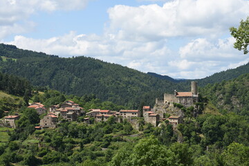 Fototapeta na wymiar Medieval village, Chalencon, Auvergne, France