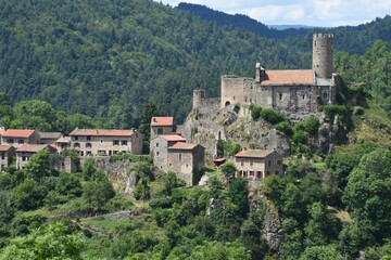 Medieval village, Chalencon, Auvergne, France