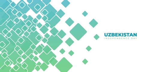 Uzbekistan independence day with flying square background design