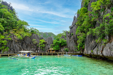 Barracuda Lake on paradise island, Coron, Palawan, Philippines - tropical travel destination