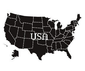 Fototapeta na wymiar map country of united state of america