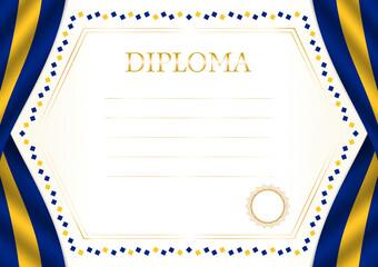 Horizontal  frame and border with Barbados flag