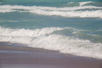 Waves crash on the shore of Lake Michigan at Indiana Dunes National Park.