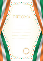 Vertical  frame and border with Ireland flag