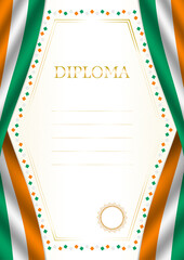 Vertical  frame and border with Ivory Coast flag
