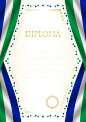 Vertical  frame and border with Lesotho flag