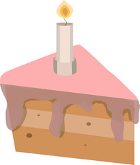 illustration of cake with candle
