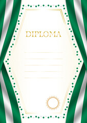Vertical  frame and border with Nigeria flag